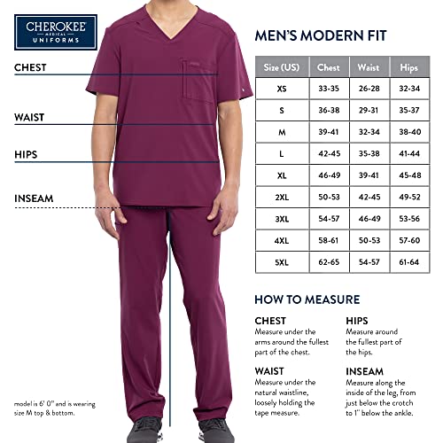 Cherokee Infinity Men Scrubs Pant Mid Rise Jogger CK004AS, S Short