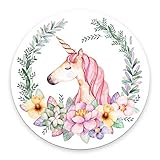 Pink Unicorn Round Mouse pad Watercolor Unicorn