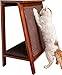 The Refined Feline Wooden Cat Furniture Bed Scratching Post, End Table with Durable Sisal Board Scratcher Pad for Kitty