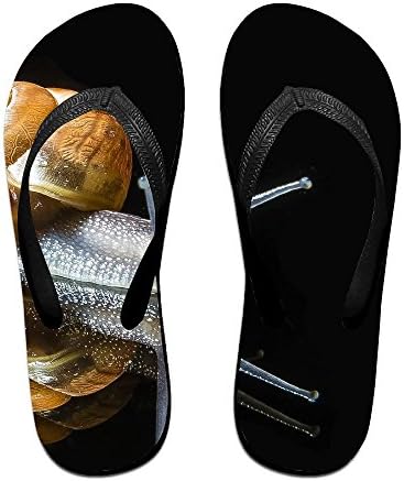 Couple Flip Flops Snails Black Print Chic Sandals Slipper Rubber Non-Slip House Thong Slippers
