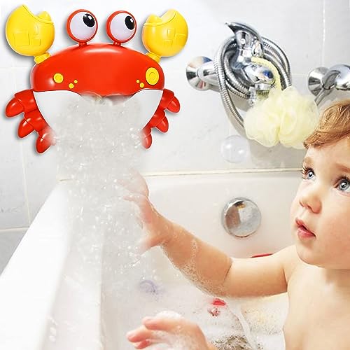 Plnmlls Crab Bubble Machine Bath ToyBath Toys for Toddlers 13,Blow Bubbles and Plays 12