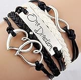 Ebuyingcity Fashion Infinite Bracelet Leather Knit Rope Love One Direction Heartpunk Charms
