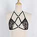 Challyhope Harness Bra, Women Sexy Lace Bandage Triangle Bra Vest Corset Push Up Bralette Bustier Crop Tops (M, Black)