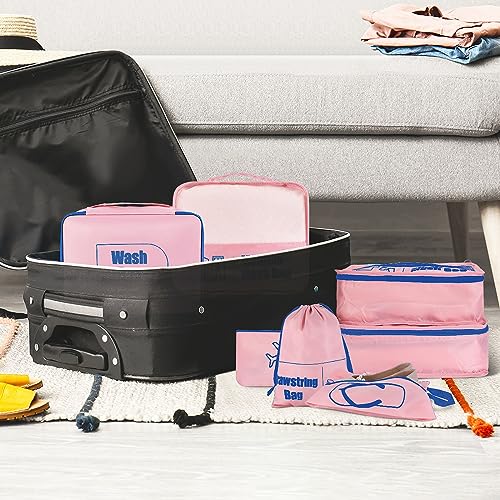 AiQInu 7-Piece Waterproof Packing Cube Set Travel Organizer for Clothes, Shoes, Underwear