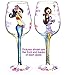 Bottom's Up 15-Ounce Lasting Friendships Handpainted Wine Glass