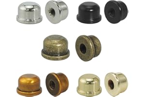 Asjeumt 10 Pcs Lamp Finial 5 Colors Lamp Toppers Screw on Solid Finials for Light Harp Lampshade Finial, Replacement Lamp Shade Screws Cap Knob - 2 Each Of Antique Gold, Silver, Black, Bronze, Gold
