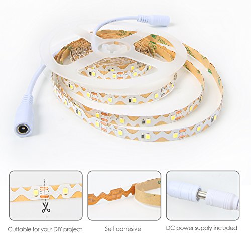 LED Vanity Lights Kit YIHONG 16.4ft LED Strip Lights 300 LED Tape Lights for Mirror Dress Table Cabinet 6000K Daylight White