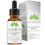 Vitamin C Serum for Face - Dark Spot Corrector for Face by Aura Organics - Anti Aging Serum with Hyaluronic Acid, Niacinamide, Vitamin E, Ferulic Acid & Aloe. Great for Day and Night!