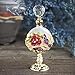 YUFENG Clear Vintage Rose Perfume Bottle Jeweled Crystal Empty Refillable Wedding Decor Bottle