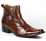 Delli Aldo M-606001 Men's Brown Dress Ankle Boots Shoes