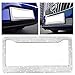 Jmkcoz 2 Pack Bling License Plate Frames Metal Chrome Luxury Crystal Bling License Plate Frame + Crystal Screw Caps for Both Front and Back License Waterproof Crystal Metal Stainless