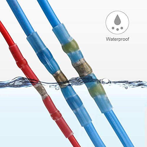 120PCS Solder Seal Wire Connectors, Loiion Solder Seal Wire Heat Shrink Butt Connectors Electrical Waterproof Insulated Marine Automotive Terminals with Case(40 Blue 45 Red 25 White 10 Yellow) - Thumbnail 4