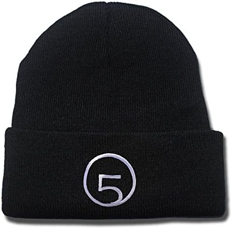 JRICK Fifth Harmony Band Logo Beanie Fashion Unisex Embroidery Beanies Skullies Knitted Hats Skull Caps - Black/White