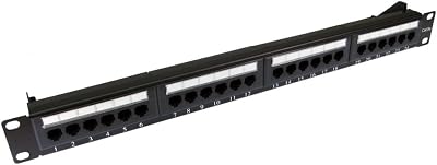 World of Data 24 Port CAT5e 1U Rack Mount Patch Panel Cat3 Cat5 Compatible