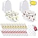 Disposable Toilet Seat Covers Extra Large 20 Packs (10 Bear Design & 10 Kangaroo) Perfect for Adults and Kids Potty Training with Individually Wrapped (Bear & Kangaroo)