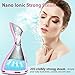 Facial Steamer Nano Ionic Face Steamer - LONOVE Facial Steamer for Home Facial Sauna Spa Sinuses BPA Free Warm Mist Face Humidifier for Moisturizing Pores Cleansing,Bonus Stainless Steel Kit&Hair Band