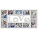 Collage Picture Frame Plastic Love Wall Hanging Photo Frame Rahmen Portable 10 Openings 3D Style Decorative Picture Frame Four 5X7 and Six 4X6 Photos White