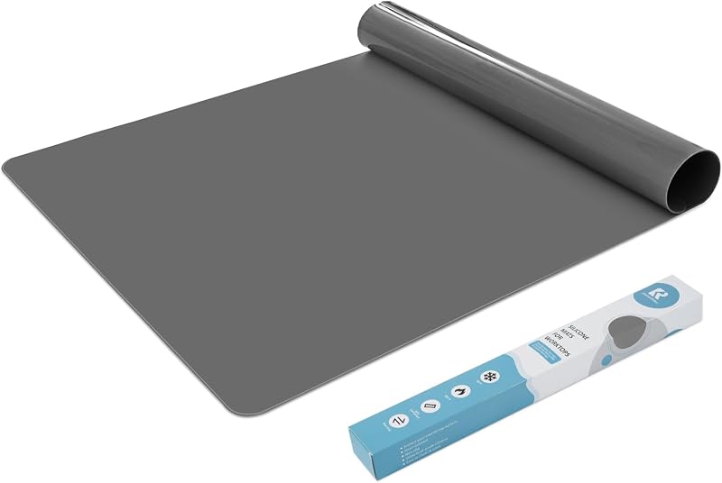 KitchenRaku Extra Large Silicone Worktop Protector Mat 60x40cm Grey