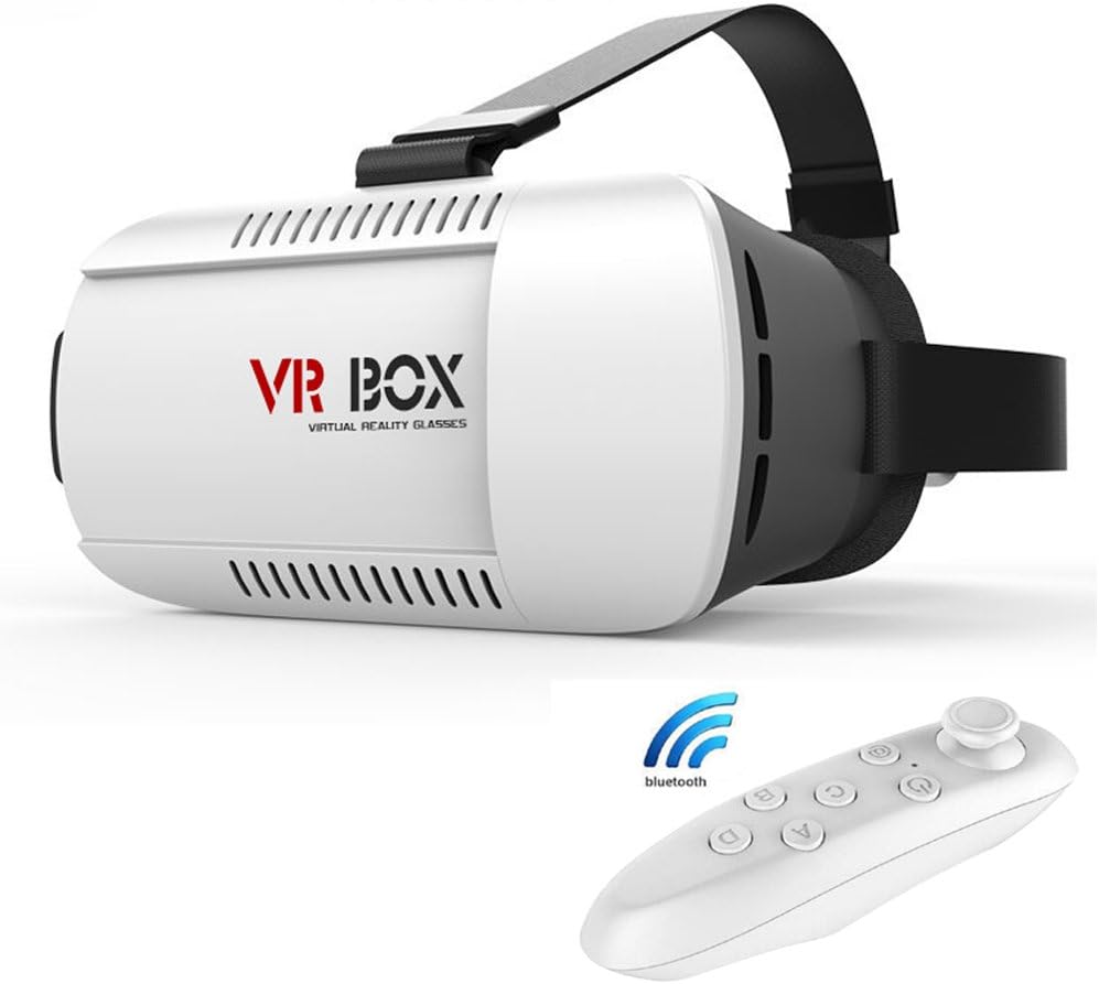 3D VR Glasses, 3D VR Headset Virtual Reality Box with Adjustable Lens and Strap for iPhone 5 5s 6 plus Samsung S3 Edge Note 4 and 3.5-6.0 inch Smartphone for 3D Movies and Games