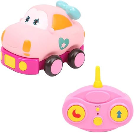 Amazon 電動自動車おもちゃ ミニカートゥーン レースカー おもちゃ 電動ラジオコントロール 幼児用 ピンク タイプ 1セット 赤ちゃん 幼児のおもちゃ おもちゃ