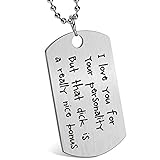 Memories Coding Gift for Boyfriend Husband Personalized Dating Whisper Dog Tag Necklace Pendant Naughty Words Jewelry Couples Keychain Gift for Valentine's Day Anniversary