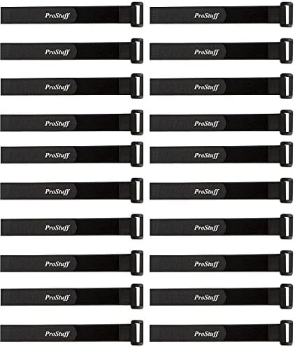 [20 Pack] 0.8 x 8" Reusable Hook and Loop Cinch Cable Tie Down Straps Set for Cord Management, Home, Office, Garage, Wires, Hoses, Bundling Boxes