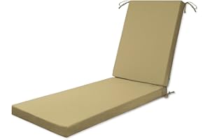 mudilun Outdoor 72x21x3 inch Chaise Lounge Cushions Beige Waterproof Furniture Seat Cushion Very Soft with Zipper Washable Patio Chair Pads