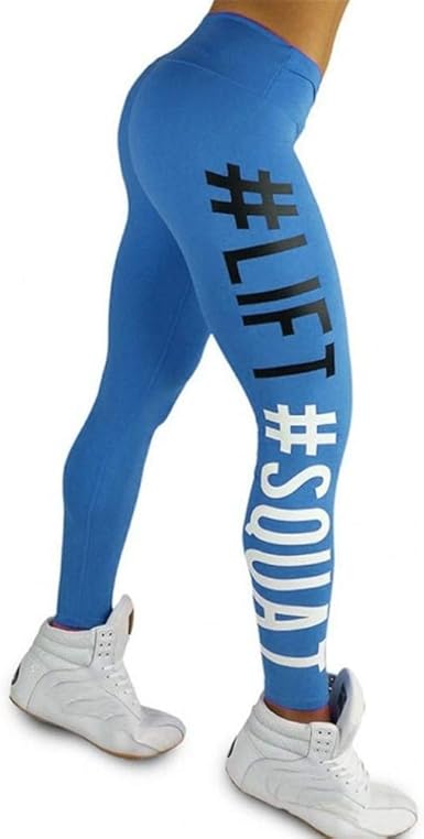 Kneris Mujer Pantalones Largos Impresión de Letras Leggings ...
