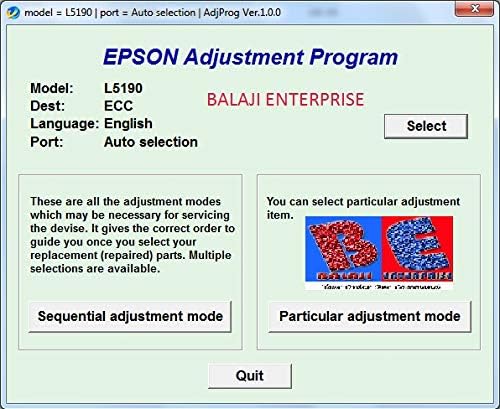 epson l5190 adjustment program