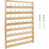 NW 48 Spools Wooden Thread Holder Sewing and Embroidery Thread Organizer for Sewing Thread Rack with Hanging Hooks for Wall