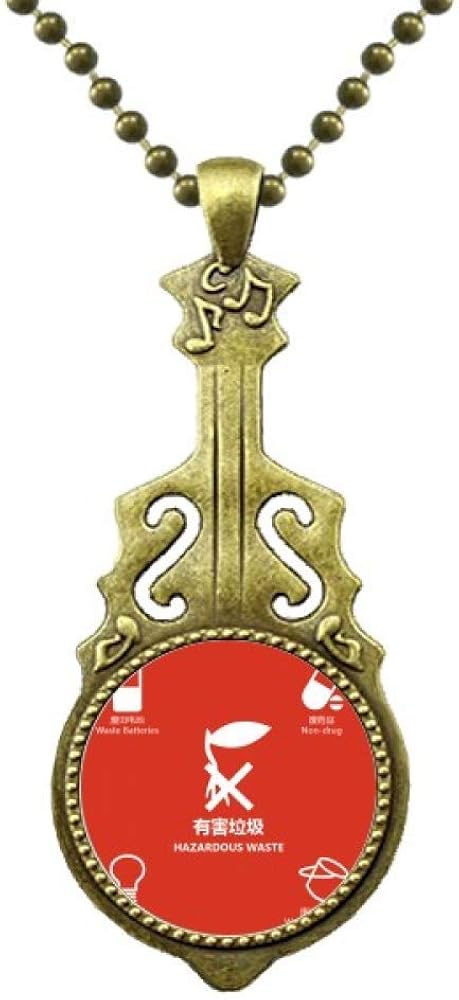 Abfallbatterien Schädliche Abfalltrennung Halskette Antiker Gitarrenschmuck Musikanhänger