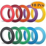 Selizo 10 Pieces 1/8” Whiteboard Dry Erase Graphic Art Tape, 10 Colors