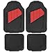 Motor Trend FlexTough 2 Tone Rubber Car Floor Mats for Auto - Heavy Duty All Season Black & Red