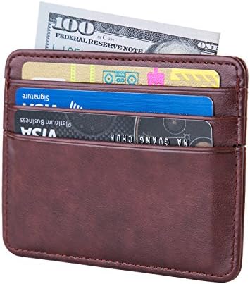 Slim Genuine Leather Wallet Minimalist Money Clip Pocket Wallet, Card Holder
