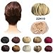 FESHFEN Bridal Hair Bun Updo Scrunchy Scrunchie Hairpiece Wig Hair Ribbon Ponytail Extensions Clips Straight Drawstring Hair Chignons Topknot Knot-22H10 Ash Blonde & Medium Golden Brown