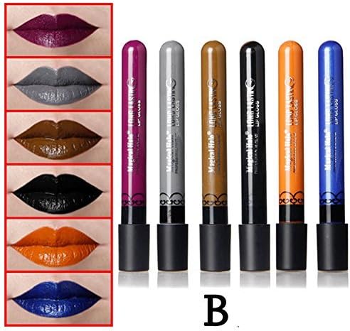 SailDeng Qibest 6PCS Matte Lipstick Long Lasting Non-stick Liquid Velvet Matte Lip Stick 6 Colors B
