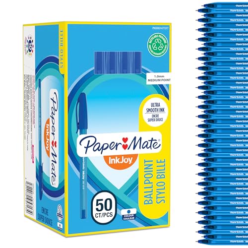 Paper Mate InkJoy 100ST Ballpoint Pens | Medium Point (1.0mm) | Blue | 50 Count