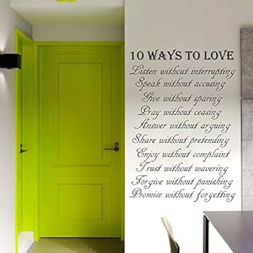 Wandtattoo Zitat 10 Ways To Love Liebe Familie Gebet Sprüche