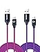 Micro USB Cable 10Ft, OKRAY 2 Pack Long Nylon Braided USB Android Charger Cable Micro USB Charging Cord Compatible for Samsung S7/S6 Edge, PS4, HTC, LG, Nokia, Sony (Purple Hot Pink)
