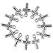 SUNYIK Tibetan Silver Christian Cross Charms Findings Jewelry Makings 200Pcs