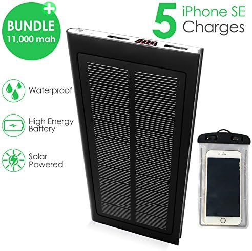 Modern Solar Charger by GrayLu 11500mAh Best Portable Solar Power Bank Shockproof/Dustproof Dual USB Battery Bank for Cell Phone,iPhone,Samsung,Android Phones,Windows Device,GoPro,Cameras,GPS and More