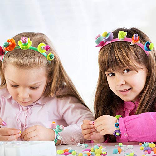 Little Girls Toys for Age 3 4 5 6 Pop Beads 600 Pcs Jewelry Making Gifts Arts and Crafts for Kids Necklace and Bracelet and Ring Creativity DIY Set
