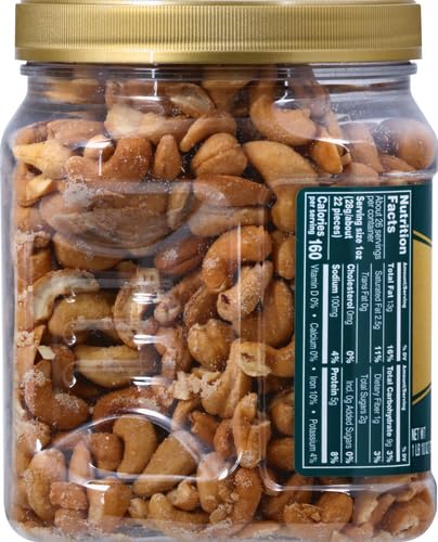 PLANTERS FANCY WHOLE CASHEWS WITH SEA SALT, 26 OUNCES ( PACK OF 1) RESEALABLE JAR – MADE WITH SIMPLE INGREDIENTS – GOOD SOURCE OF VITAMINS AND MINERALS – KOSHER (PACKAGING MAY VARY)