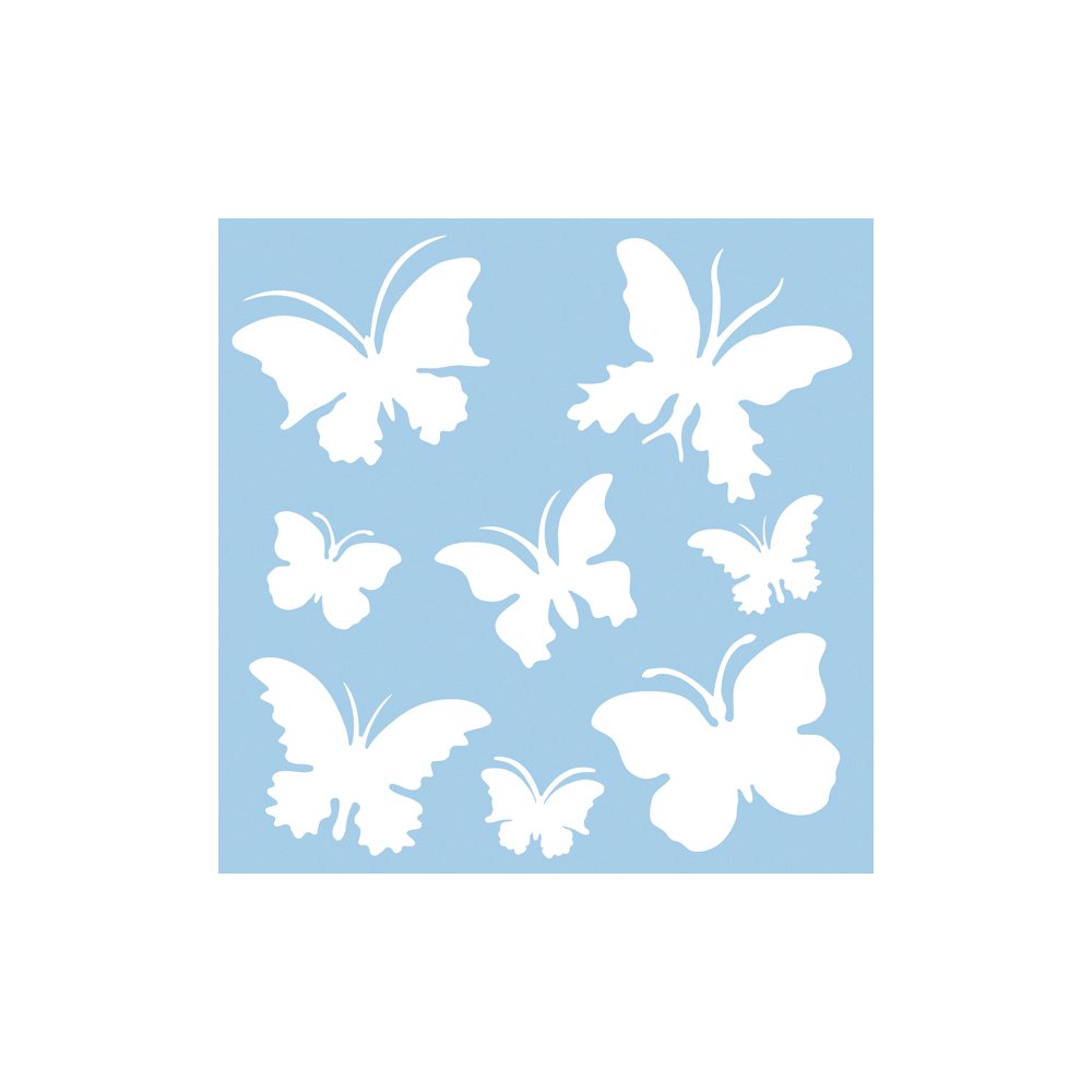 Rayher Stencil with Butterfly Design for Paper Crafts, Card Making and Wall Painting, Reusable Craft Stencil with 8 different Butterfly Shapes, reusable, 5.5-12cm, 3847500