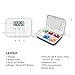 U-Trak Pill Box Alarm Pill Organizer Mini Portable Daily Pill Case with Digital Alarm Clock Reminder 6 Compartments Blue