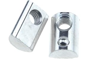 Odinest 4545 Series M8 T Slot Nuts Roll-in Spring Ball Loaded Elastic Nuts 10 Pack Carbon Steel for 4545 Series Aluminum Extrusion Profile Rail with 10mm Slot for 3D Printer