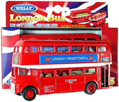 Diecast Metal London Double Decker Routemaster Bus - Pull Back & Go Action