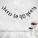 FECEDY Black Cheers to 40 Years Banner for 40th Birthday Party Decorations