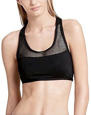 Women's Mesh-Trim Racerback Bikini Top Swimsuit