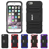 iPhone 6S Plus Case, iPhone 6 Plus Case, HLCT Rugged Shock Proof Dual-Layer Case with Built-In Kickstand (Black)